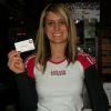 Here is another shot of Danille from back in January of 2010 when we frist met her. She is holding one of our Geezers Nite Out business cards.
