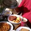 DRUMSTIR'S breakfast on the balcony of his room in Hawaii.  