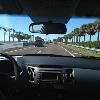 Driving on the Tampa Causeway in our rented KIA
Sportage.