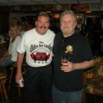 Larry with Joebo, one of the guitar players in the band that night, and also with the Oldies But Goodies Band many moons ago.  