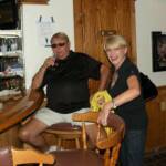 Drumstir (Denny) and his wife Cindi. Drumstir sits in with the band for a few numbers everytime they play. We also use his basement where he has a set of drums set up to practice. He is the Fifth Beatle! Nice pose!