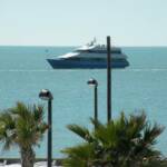 A cruise ship passing by on the Gulf at Clearwater Beach.