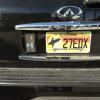 A Florida license plate. they have a bucnh of different varieties in Florida. I though this one was cool.