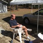 Here is R. B. relaxing
outside of  SPIKE's trailer
 in Homosassa. This was 
on Feb 5th when the 
weather in Akron was 
quite different. 