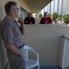 We had two rooms at the Magnason. Here is S. B. 
yacking with JIMBO , and 
SPIKE over the partition
of the balcony next door! 