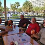 R. B., Jimbo, Spike, and S. B. sitting at our table at the Hooters in Clearwater Beach
FL.