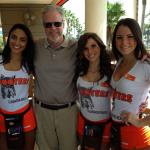 Here is S. B. with three of the 
lovely young Hooters Girls. 
From L-R CORINN, KASSY, and EMILY, our waitress.
