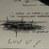 The "class clown" was at it again!  The BIG BOI left his signed bill out on the bar, and when R. B. slid down to take his seat he happned to write a little note to TRICIA on it, and he told her it was from the Big Boi! Ha ha!