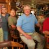 The Geezers were sitting on two different ends of the bar until more seats opened up. Here is WARREN with the rest fo the Geezers  BILLY BOB (Standing), DRUMSTIR, BIG BOI, and SPIKE (Seated).