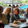 Here are The BIG BOI, KRISKO's hair, DRUMSTIR, 
and R. B. at the generous 
Patio Bar. 