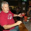 Here is SPIKE concocting 
his hangover free drink!
Not really. He mixes
(his own) tomato juice 
with beer. It seems to 
help him from
getting a headache. 