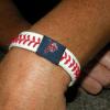 Close up of the cool 
Indians Bracelet. She 
will have to wear these 
for every game she 
works. 
