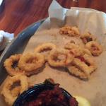 These are not onion rings. This is what was left of S. B.'s Calimari. (Squid! ewww)