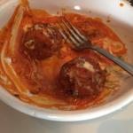 And this is what was left of Spike's Buffalo Chicken Balls. 
He was not exactly thrilled with them.