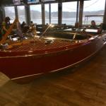 This is what you'll see when you walk in. A Boat! 
When we were leaving we saw that the seats in the boat had been converted into a booth. At least that's the way it looked. Come in and check it out. 