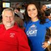 We just happened to 
schedule our Geezers Nite
Out on the nite that the 
Labatt's Blue Light Girls were making an appearance. 
Here is SPIKE with one of 
them. 