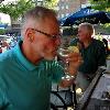 S. B. sipping on his signature Martini at the Galaxy Patio
Bar. In the background you 
will see a gray haired gentleman who we thought
looked like Fergie.