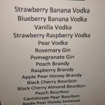 Wolf Creek Tavern infuses 
different flavors of fruits into
their alcoholic drinks that they
make on the premises.
