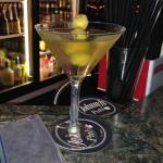 We were at Johnny J's on a Wednesday. The Happy Hour
involves 1/2 Price Appetizers, 
and Martinis for $3.
This is S. B.'s Dirty Martini.