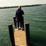 Krisko on the dock. She said
it was quite windy that day.
I think it is always windy in
Florida. 