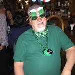 Here is Spike wearing a pair of St. Patty's green Beer goggles.