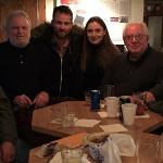 My niece Kristen, and her husband Anders were in town
and stopped by from L. A.
Pictured is S. B., Joebo, Anders, Kristen, Fergie, and 
Spike. 
Anders is the lead guitar player in the band CAM!