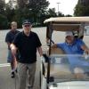 Here is R. B. in the 
background, JOEBO,
and SWISH in the golf cart.
It was a tough match
the ended in a Tie! 