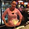 And here is STORMY,
(That's right) standing in
front of the Dirty Martini 
that she made for ddirty
S. B.