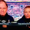 Here are FOX announcers
BRIAN BILLICK, and THOM
BRENNAMAN perparing to
televise the Cleveland 
Browns last home game of 
the year.