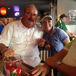 This is a pic taken after the 
Friday Firestone Tournament
at The Grille on Waterloo near
the Country Club. 
Here is a pic of JIMBO FISH
all the way from Florida. He is
sitting next to JOANNA, a 
business associate of R. B. 
from Bober Martin. 
She was there with friends 
and associates.