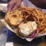 DEWSTER'S selection from
Legend's excellent Menu.
It's called the Breakfast Burger. A cheeseburger with
and egg on it!