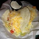 We usually meet on a Wednesday nite. But due the the Thanksgiving holiday we 
met on a Tuesday nite at 
JJ's instead. 
On Tuesdays one of the food
Specials is $1 Tacos.
S. B. ordered FOUR of the Soft variety.