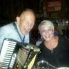 There is an Italian reataurant 
off of The Strip in Vegas 
affectionately referred to as
The Hole In The Wall. It is 
called Battista's. This guy
in the picture with Cindy has
been there serenading people
for at least 100 years!