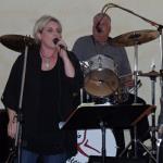 Our drummer Big Daddy used 
to play in a band called the Good Sounds many years ago. When they were not playing he would play drums with the original Phantom Band.
Here he is with the Good Sounds lead singer Jenny.