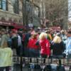 The Patio at Paninis around 12:30.The game didn't start until 3:05 PM.