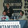Nike Hegan, color commentator for Indians games on radio on the far right in the WTAM tent. 