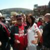 The Beauty & The Beast! From l-r are Joebo, and Tiffany. Guess who is who? Tiffany was hawking Bud Light on the patio.  