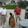 Here we have, from l-r, Jimbo, and Jucie in the parking lot at Firestone Public golf course preparing to head for the Clubhouse. Little did they know what it would be like in the parking lot when they returned.  