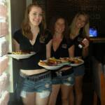 Here are some of the girls who bring the food to your table out on the patio. The Brick House serves food out on a beauftiful patio that winds halfway around the building.  