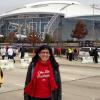 Mardi in front of AT&T Stadium
getting ready to enter the 
Championship Tailgate Party 