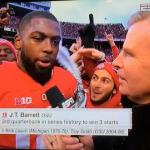 J. T. Barrett sets record against TTUN. He promises to
break it against  Clemson!