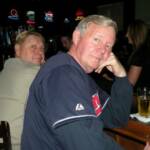 (l-r) Drumstir and Mr. Lobber thinking, another Rain Delay? Baseball in Cleveland! What a hoot! 