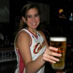 Another pic of our bartender, Lisa. Why was she wearing a Cavs shirt? We didn't ask. They are winners!