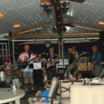 Here is a panoramic shot taken by SWISH of the band with GUINTER on sax, and JACK hiding behind him. 