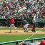 I WAS TRYING TO CATCH AN ANGEL GETTING THROWN OUT AT SECOND BASE ON A  STEAL ATTEMPT, BUT THE CATCHER DROPPED THE BALL. DARN! 