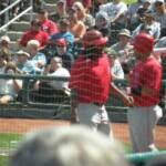 AND HERE IS THAT NO GOOD VLADIMIR GUERRERO CROSSING THE PLATE AFTER HE HIT THAT HOME RUN. HE NEVER WALKS!!!