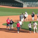 AFTER CERTAIN GAMES THEY LET THE SENIORS, NOT ONLY SENORS,  "WALK" THE BASES!