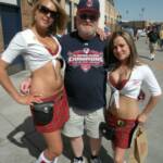 However, I did get a chance to meet a couple of the lovely young ladies from the Tilted Kilt who were patrolling the concourse at the stadium for customers. They said that with our ticket stubs we could get a Margarita for 1 Cent if we came in after the game. Didn't make it.....Again!!!