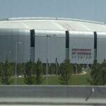 WE PASSED BY THE UNVERISTY OF PHOENIX DOMED STADIUM ON OUR WAY TO PEORIA FOR A GAME. 