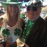 Here I (Joebo) am with Sabrina
who is wearing her Green cowboy hat, and strategically placed Shamrocks. 
Sabrina is the bass player in an all girl country band The Honky Tonk Angels.